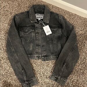 Walter Baker Charcoal Cropped Denim Jacket